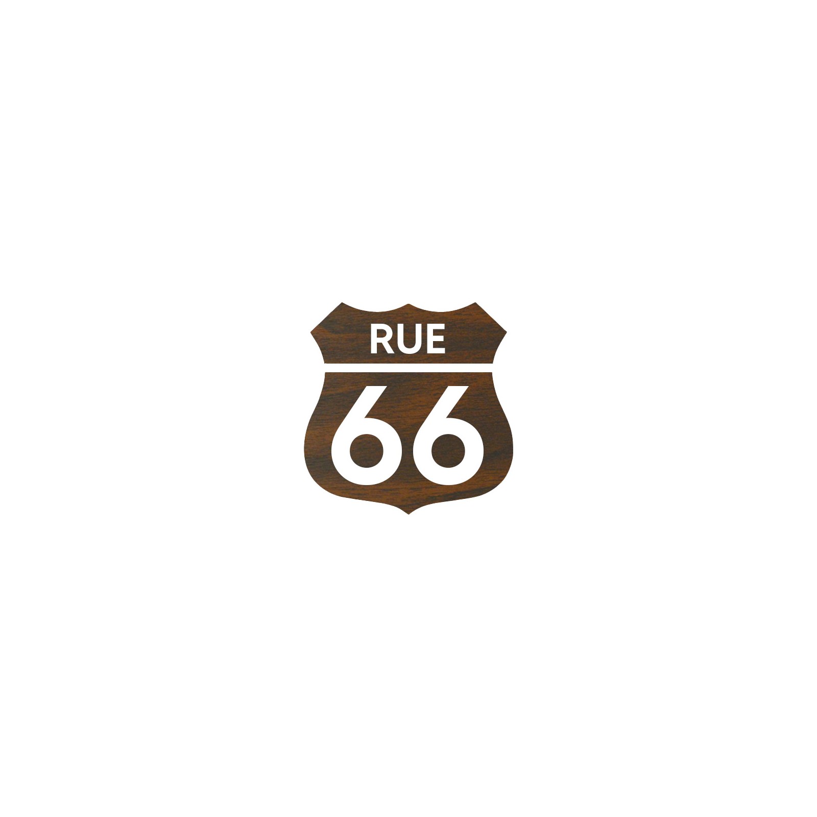 Numéro fantaisie personnalisable pour boite aux lettres couleur effet bois foncé chiffres blancs - Modèle Route 66