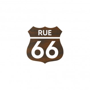 Numéro fantaisie personnalisable pour boite aux lettres couleur effet bois foncé chiffres blancs - Modèle Route 66