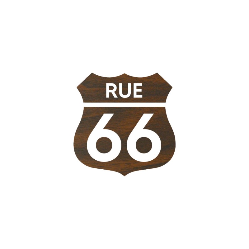 Numéro fantaisie personnalisable pour boite aux lettres couleur effet bois foncé chiffres blancs - Modèle Route 66 Numéro fantaisie personnalisable pour boite aux lettres couleur effet bois foncé chiffres blancs - Modèle Route 66