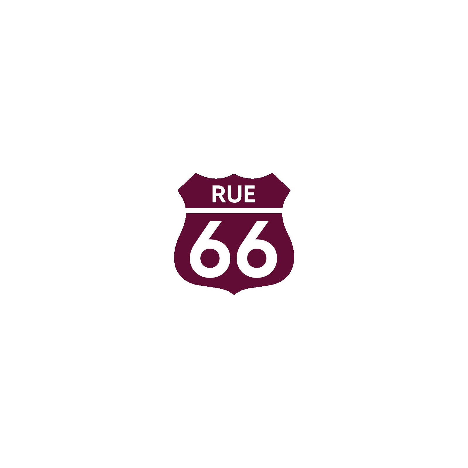 Numéro fantaisie personnalisable pour boite aux lettres couleur bordeaux chiffres blancs - Modèle Route 66
