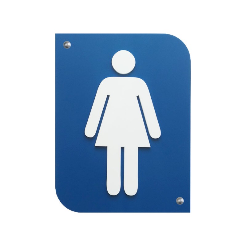 Pictogramme 3D Femme, plaque de porte 3D Femme en PVC couleur bleu / blanc - Signalétique de porte Pictogramme 3D Femme, plaque de porte 3D Femme en PVC couleur bleu / blanc - Signalétique de porte