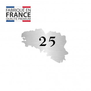 Numéro fantaisie personnalisable pour boite aux lettres couleur argent chiffres noirs - Modèle région Bretagne
