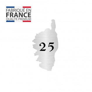 Numéro fantaisie personnalisable pour boite aux lettres couleur argent chiffres noirs - Modèle région Corse