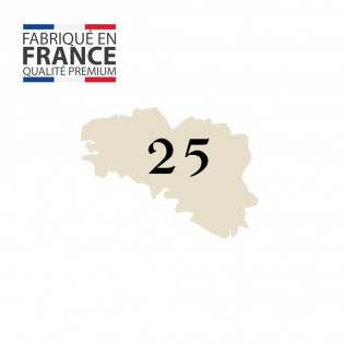 Numéro fantaisie personnalisable pour boite aux lettres couleur beige chiffres noirs - Modèle région Bretagne