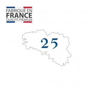 Numéro fantaisie personnalisable pour boite aux lettres couleur blanc chiffres bleus - Modèle région Bretagne