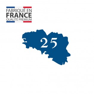 Numéro fantaisie personnalisable pour boite aux lettres couleur bleu chiffres blancs - Modèle région Bretagne
