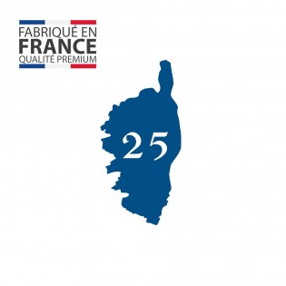 Numéro fantaisie personnalisable pour boite aux lettres couleur bleu chiffres blancs - Modèle région Corse
