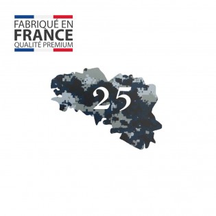 Numéro fantaisie personnalisable pour boite aux lettres couleur Camo Bleu chiffres blancs - Modèle région Bretagne