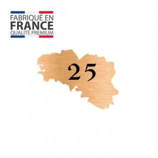 Numéro fantaisie personnalisable pour boite aux lettres couleur cuivre chiffres noirs - Modèle région Bretagne