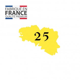 Numéro fantaisie personnalisable pour boite aux lettres couleur jaune chiffres noirs - Modèle région Bretagne