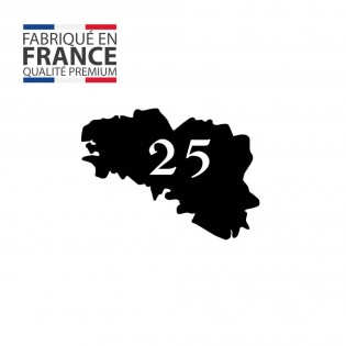 Numéro fantaisie personnalisable pour boite aux lettres couleur noir chiffres blancs - Modèle région Bretagne