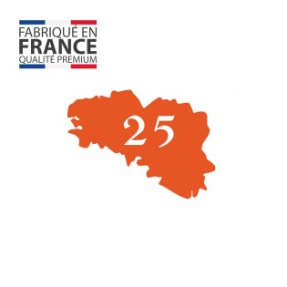 Numéro fantaisie personnalisable pour boite aux lettres couleur orange chiffres blancs - Modèle région Bretagne