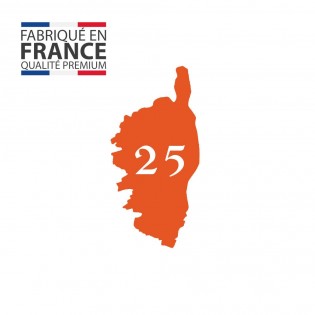 Numéro fantaisie personnalisable pour boite aux lettres couleur orange chiffres blancs - Modèle région Corse