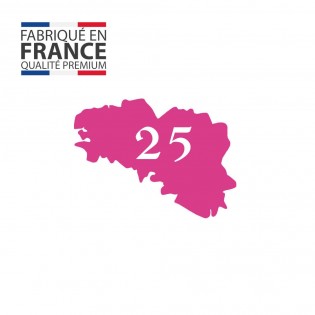 Numéro fantaisie personnalisable pour boite aux lettres couleur rose chiffres blancs - Modèle région Bretagne
