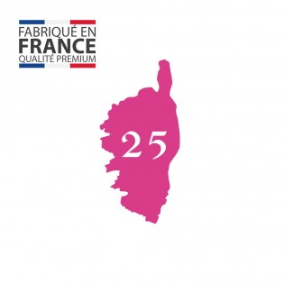 Numéro fantaisie personnalisable pour boite aux lettres couleur rose chiffres blancs - Modèle région Corse