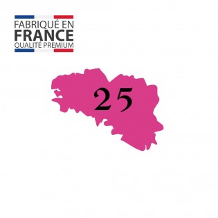 Numéro fantaisie personnalisable pour boite aux lettres couleur rose chiffres noirs - Modèle région Bretagne