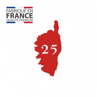 Numéro fantaisie personnalisable pour boite aux lettres couleur rouge chiffres blancs - Modèle région Corse