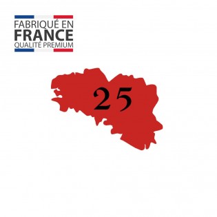 Numéro fantaisie personnalisable pour boite aux lettres couleur rouge chiffres noirs - Modèle région Bretagne