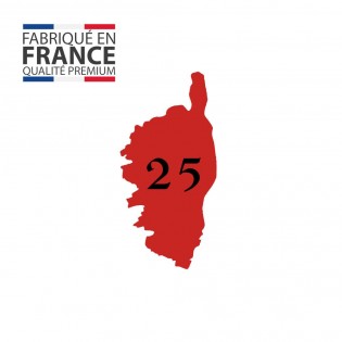 Numéro fantaisie personnalisable pour boite aux lettres couleur rouge chiffres noirs - Modèle région Corse