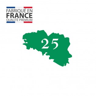 Numéro fantaisie personnalisable pour boite aux lettres couleur vert foncé chiffres blancs - Modèle région Bretagne