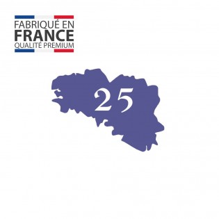 Numéro fantaisie personnalisable pour boite aux lettres couleur violet chiffres blancs - Modèle région Bretagne