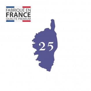 Numéro fantaisie personnalisable pour boite aux lettres couleur violet chiffres blancs - Modèle région Corse