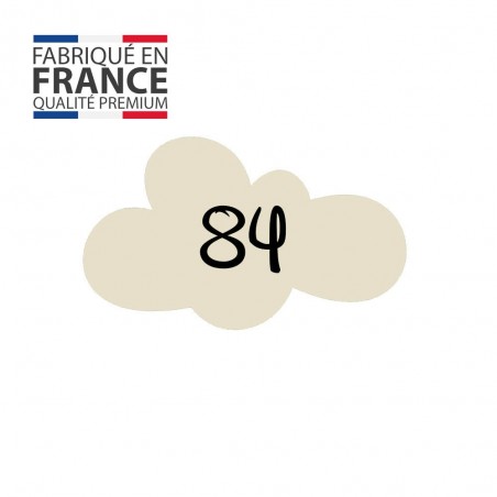 Numéro fantaisie personnalisable pour boite aux lettres couleur beige chiffres noirs - Modèle Nuage