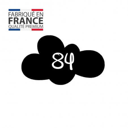 Numéro fantaisie personnalisable pour boite aux lettres couleur noir chiffres blancs - Modèle Nuage