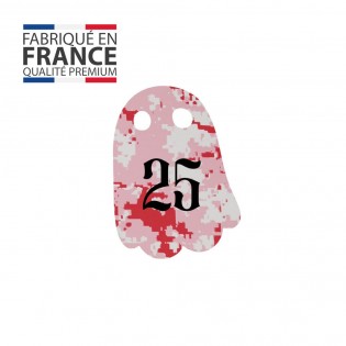 Numéro fantaisie personnalisable pour boite aux lettres couleur Camo Rose chiffres noirs - Modèle Fantôme