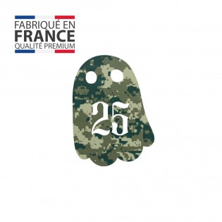 Numéro fantaisie personnalisable pour boite aux lettres couleur Camo Vert chiffres blancs - Modèle Fantôme