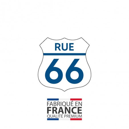 Numéro fantaisie personnalisable pour boite aux lettres couleur blanc chiffres bleus - Modèle Route 66