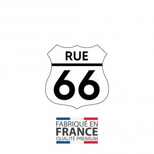 Numéro fantaisie personnalisable pour boite aux lettres couleur blanc chiffres noirs - Modèle Route 66