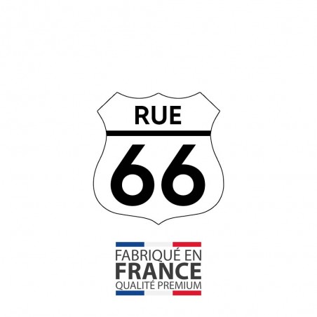Numéro fantaisie personnalisable pour boite aux lettres couleur blanc chiffres noirs - Modèle Route 66