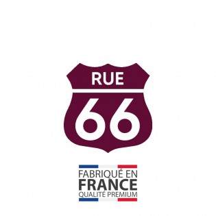 Numéro fantaisie personnalisable pour boite aux lettres couleur bordeaux chiffres blancs - Modèle Route 66