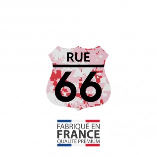 Numéro fantaisie personnalisable pour boite aux lettres couleur Camo Rose chiffres noirs - Modèle Route 66