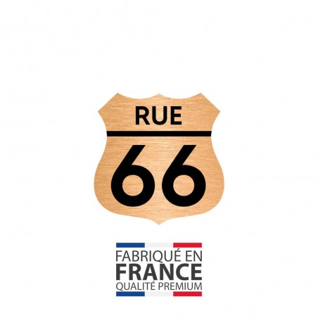 Numéro fantaisie personnalisable pour boite aux lettres couleur cuivre chiffres noirs - Modèle Route 66