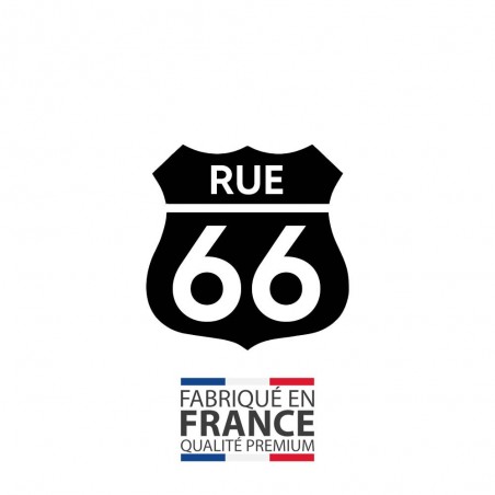 Numéro fantaisie personnalisable pour boite aux lettres couleur noir chiffres blancs - Modèle Route 66