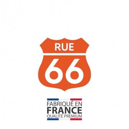 Numéro fantaisie personnalisable pour boite aux lettres couleur orange chiffres blancs - Modèle Route 66