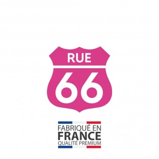 Numéro fantaisie personnalisable pour boite aux lettres couleur rose chiffres blancs - Modèle Route 66