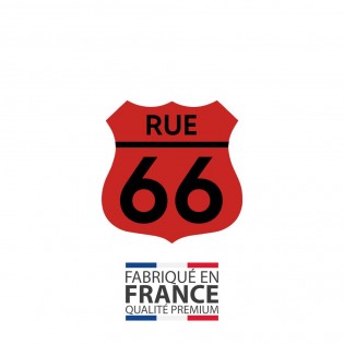 Numéro fantaisie personnalisable pour boite aux lettres couleur rouge chiffres noirs - Modèle Route 66