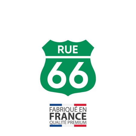 Numéro fantaisie personnalisable pour boite aux lettres couleur vert pomme chiffres blancs - Modèle Route 66