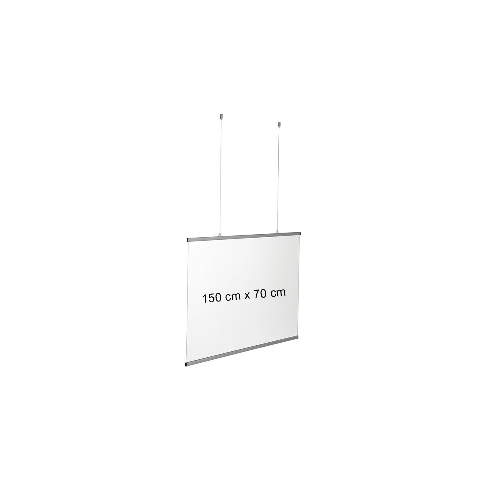 Vitre de protection suspendue en PET - Hygiaphone suspendu (lutte Covid19, coronavirus)