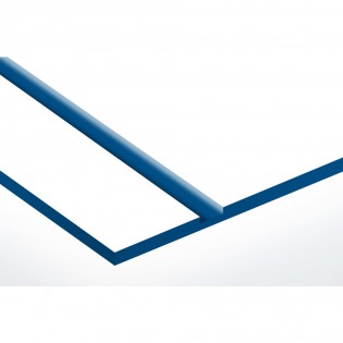 Plaque nom 1 ligne et symbole YIN YANG pour boite aux lettres type Decayeux (100x25mm) couleur blanche lettre bleues
