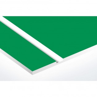 Plaque nom 1 ligne et symbole YIN YANG pour boite aux lettres type Decayeux (100x25mm) couleur vert clair
