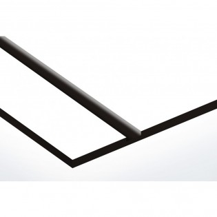 Plaque nom 1 ligne et symbole YIN YANG pour boite aux lettres type Decayeux (100x25mm) couleur blanche lettres noires