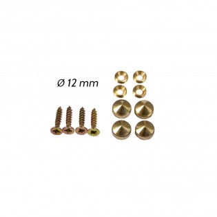 Set de 4 cache vis laiton 12 mm tête conique