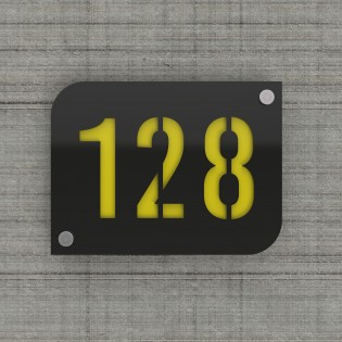 Design black street number / house plate with customizable background - URBAN model