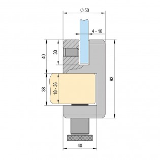 Lot de 2 supports avec pince VetroScreen pour fixation horizontale d'écran plexiglass