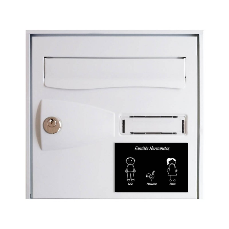 Plaque de maison Family personnalisée avec 3 membres pour boite aux lettres - Format 12x8 cm - Couleur noire Plaque de maison Family personnalisée avec 3 membres pour boite aux lettres - Format 12x8 cm - Couleur noire