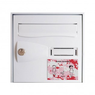 Plaque de maison Family personnalisée avec 3 membres pour boite aux lettres - Format 12x8 cm - Effet camouflage rose